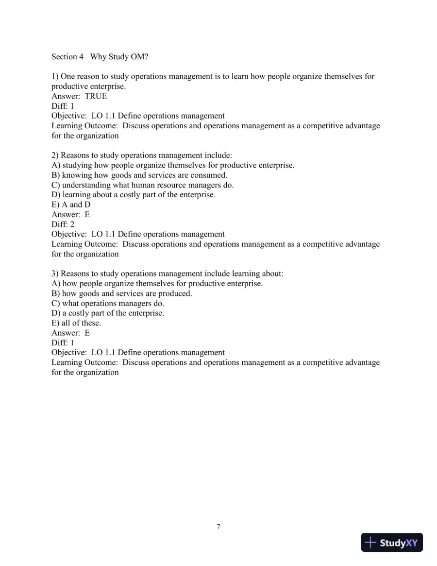 Test Bank For Operations Management: Sustainability and Supply Chain Management, 13th Edition, page 9
