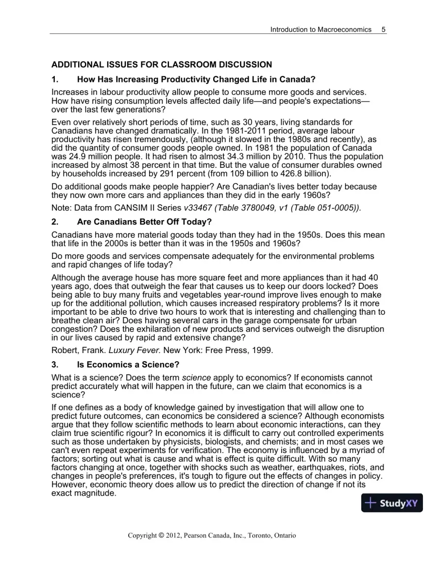 Macroeconomics, Sixth Canadian Edition Solution Manual, page 10