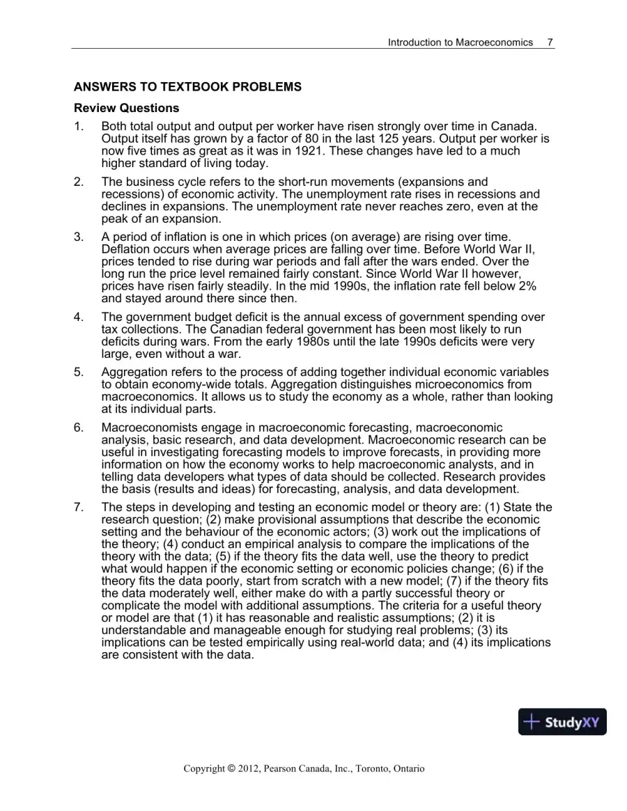 Macroeconomics, Sixth Canadian Edition Solution Manual, page 12
