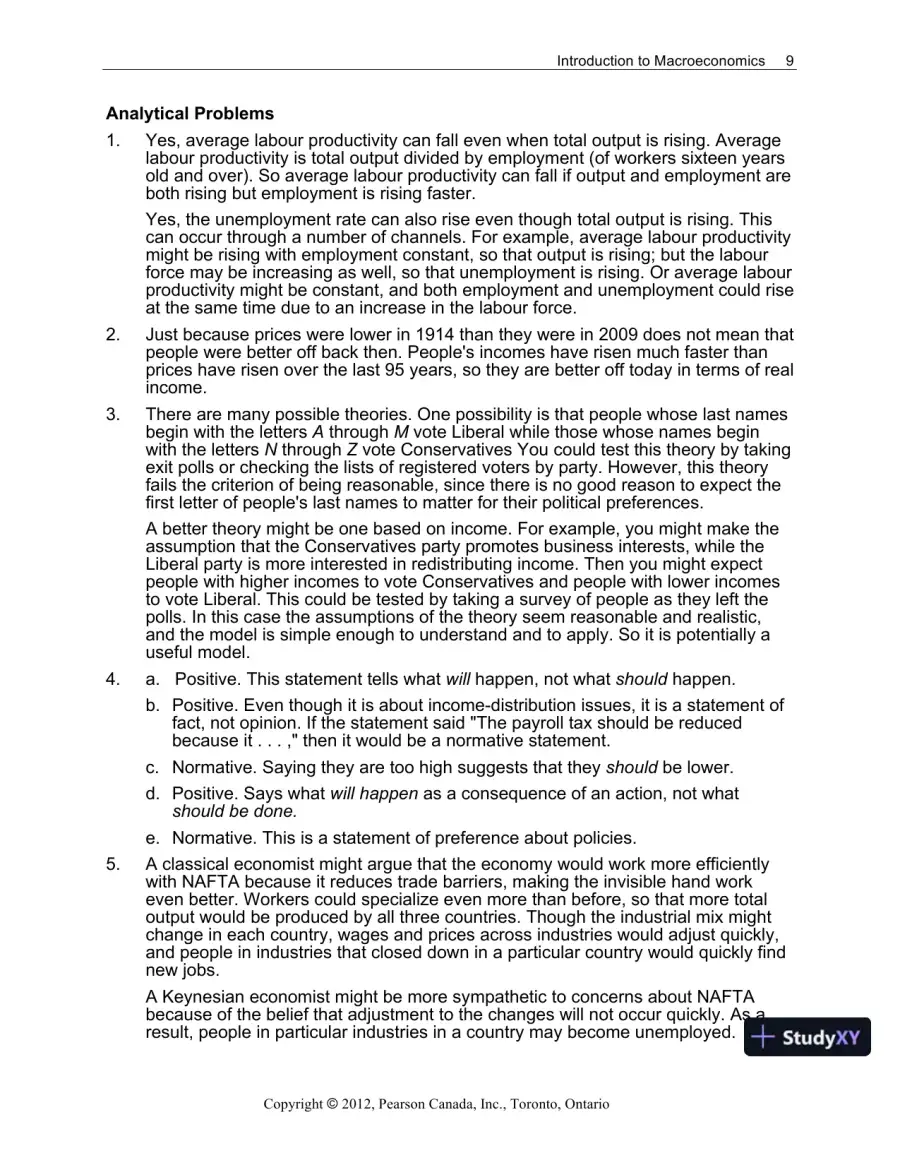 Macroeconomics, Sixth Canadian Edition Solution Manual, page 14