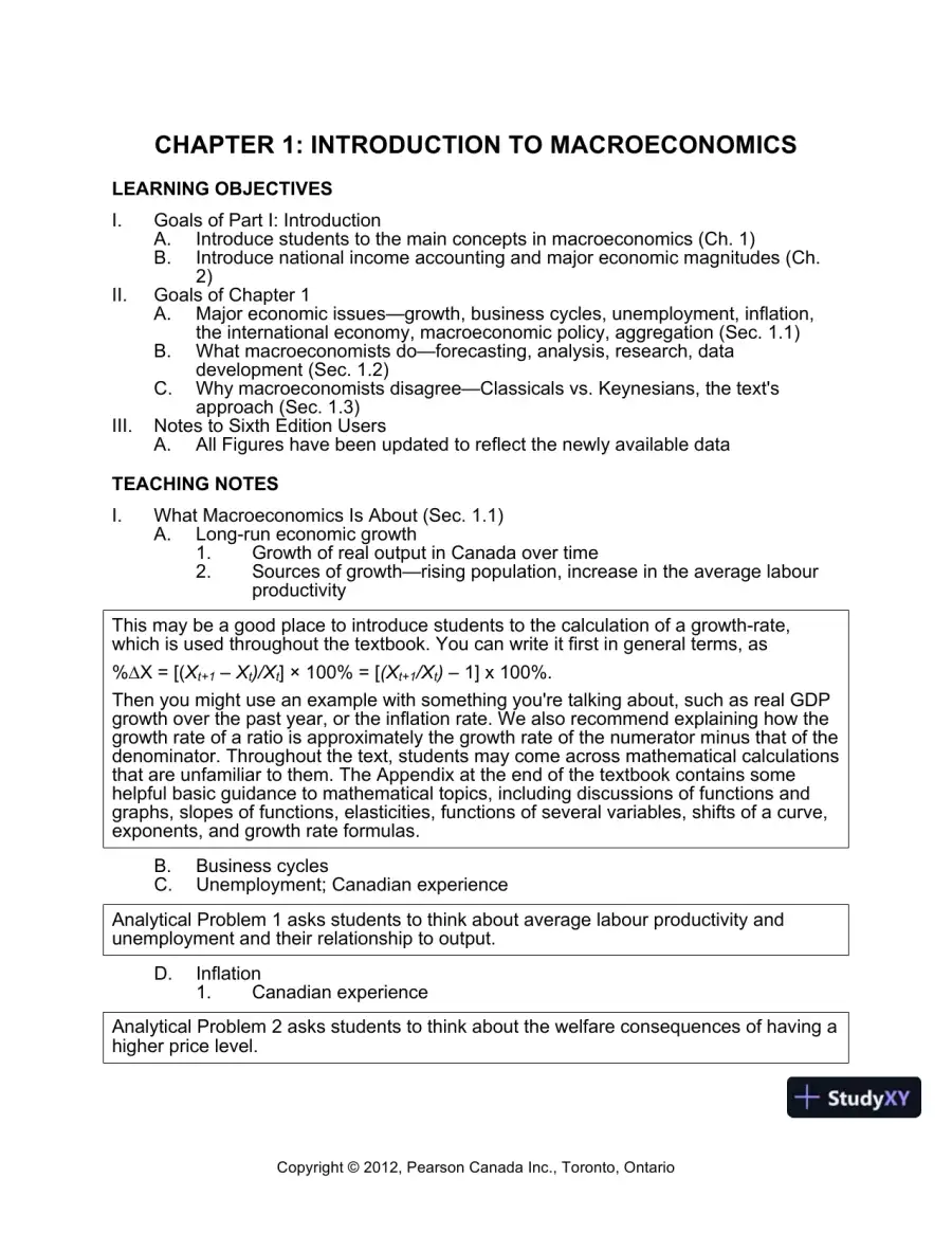 Macroeconomics, Sixth Canadian Edition Solution Manual, page 6