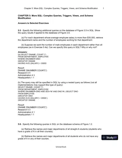 Solution Manual For Fundamentals Of Database Systems, 6th Edition - Page 23 preview image