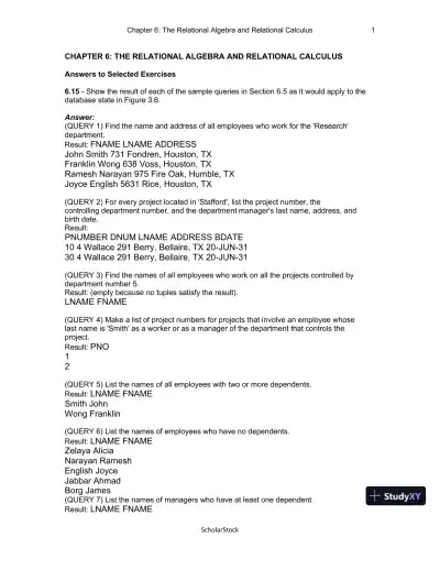 Solution Manual For Fundamentals Of Database Systems, 6th Edition - Page 25 preview image