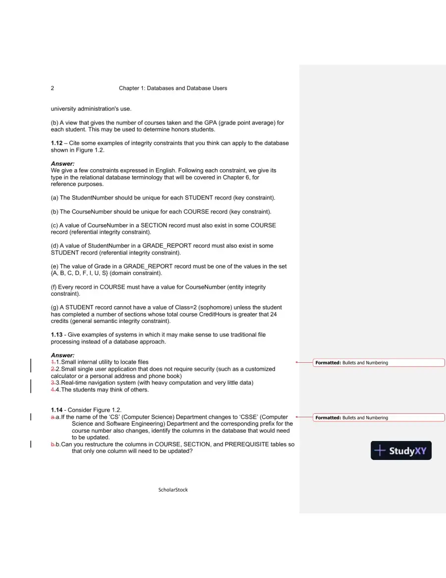 Solution Manual For Fundamentals Of Database Systems, 6th Edition, page 3