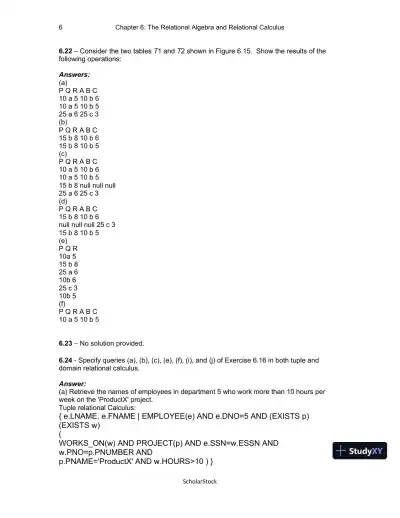 Solution Manual For Fundamentals Of Database Systems, 6th Edition - Page 30 preview image