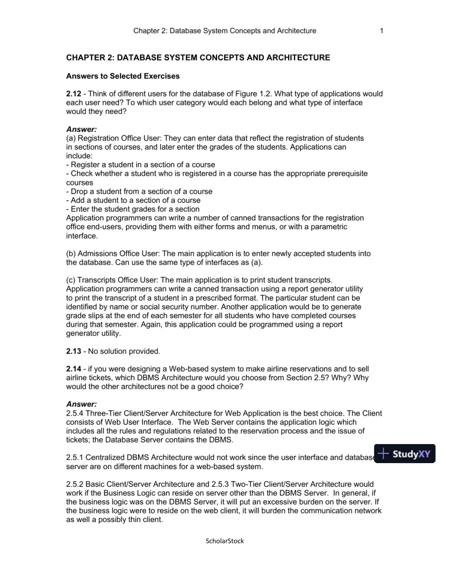 Solution Manual For Fundamentals Of Database Systems, 6th Edition, page 5