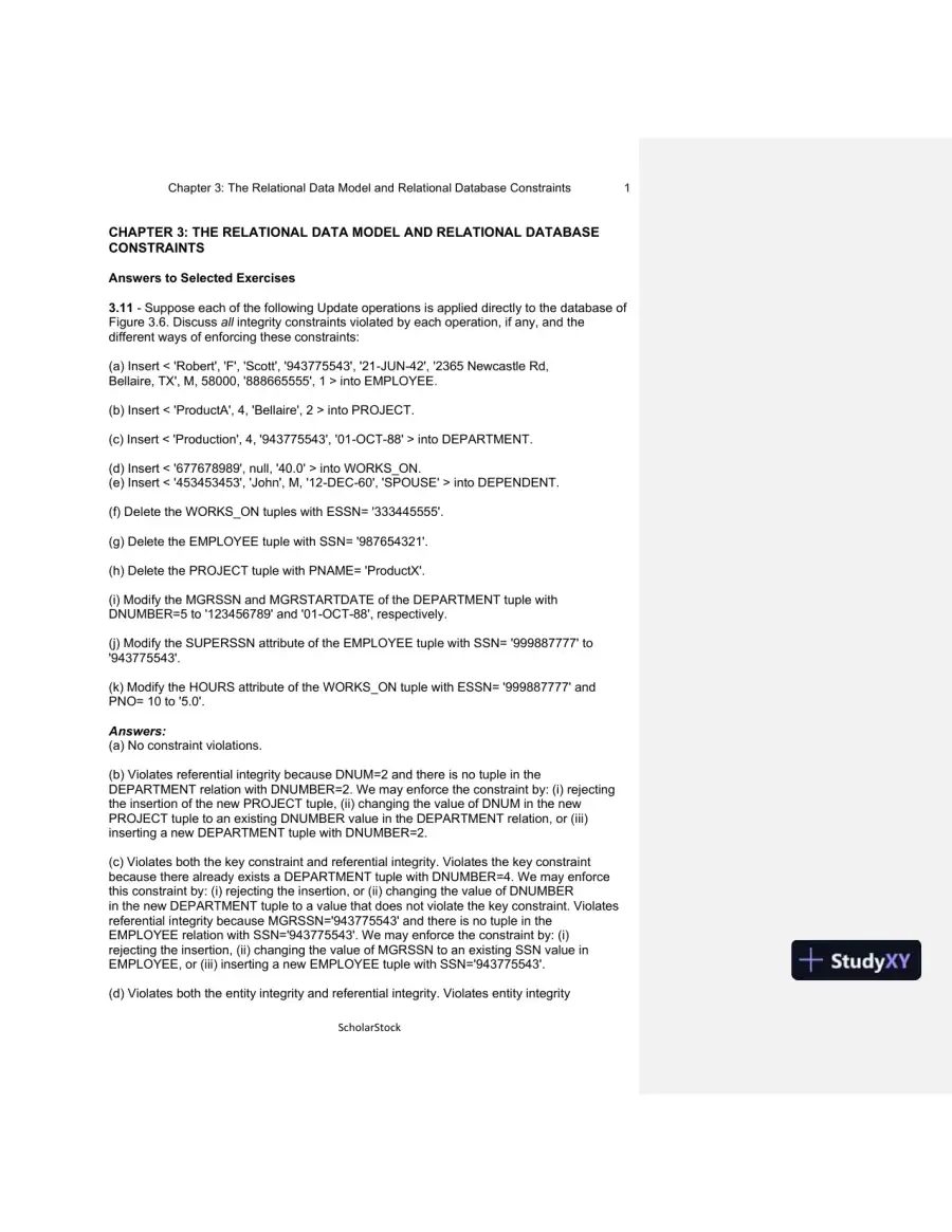 Solution Manual For Fundamentals Of Database Systems, 6th Edition, page 7