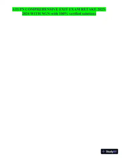 2023-2024 ATI PN Comprehensive Exit Exam with Answers (24 Solved Questions) - Page 1 preview image