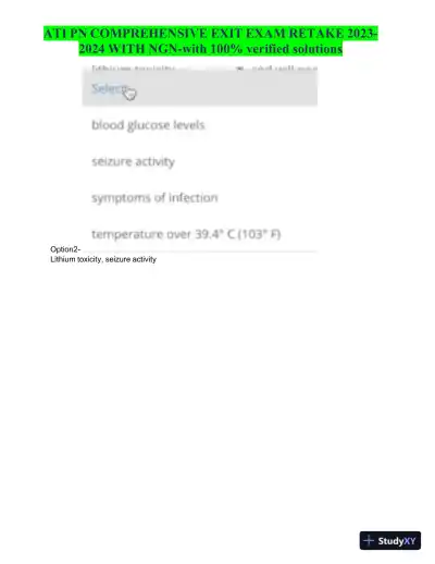 2023-2024 ATI PN Comprehensive Exit Exam with Answers (24 Solved Questions) - Page 5 preview image