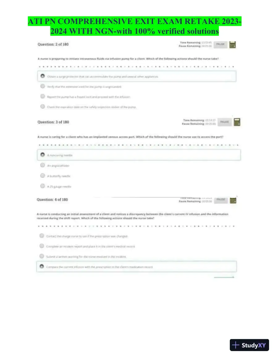 2023-2024 ATI PN Comprehensive Exit Exam with Answers (24 Solved Questions), page 6