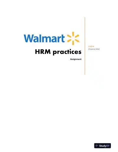 Walmart HRM Practices Assignment - Page 1 preview image