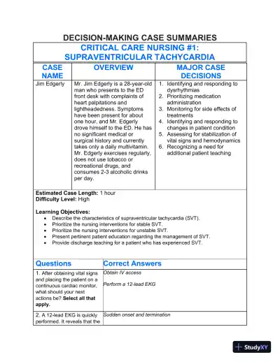 Solution Manual for Understanding the Essentials of Critical Care Nursing, 3rd Edition - Page 1 preview image