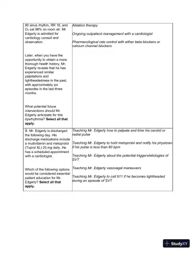 Solution Manual for Understanding the Essentials of Critical Care Nursing, 3rd Edition - Page 4 preview image
