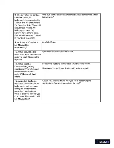Solution Manual for Understanding the Essentials of Critical Care Nursing, 3rd Edition - Page 7 preview image