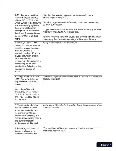 Solution Manual for Understanding the Essentials of Critical Care Nursing, 3rd Edition - Page 9 preview image