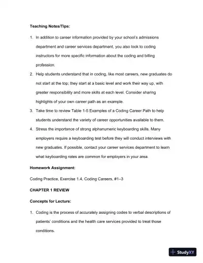 Lecture Notes For Comprehensive Medical Coding, 2019 2nd Edition - Page 14 preview image