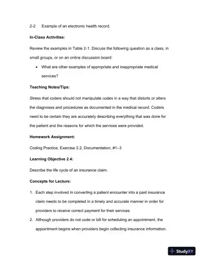Lecture Notes For Comprehensive Medical Coding, 2019 2nd Edition - Page 22 preview image