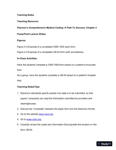 Lecture Notes For Comprehensive Medical Coding, 2019 2nd Edition - Page 30 preview image