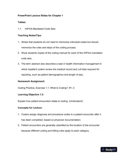 Lecture Notes For Comprehensive Medical Coding, 2019 2nd Edition - Page 6 preview image