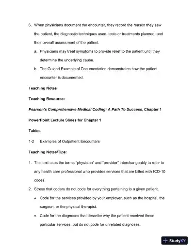 Lecture Notes For Comprehensive Medical Coding, 2019 2nd Edition - Page 8 preview image