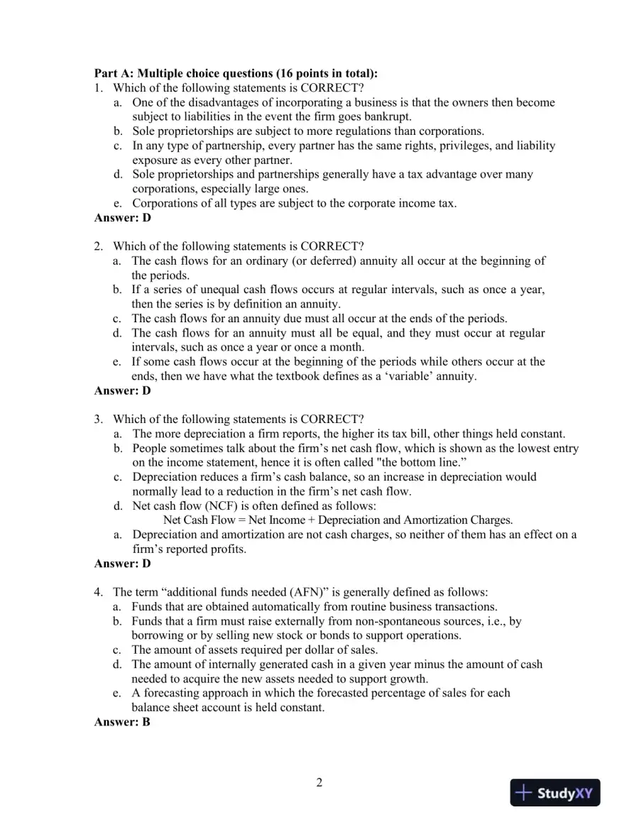 BUS 330: Corporate Finance I American University In Bulgaria, page 3