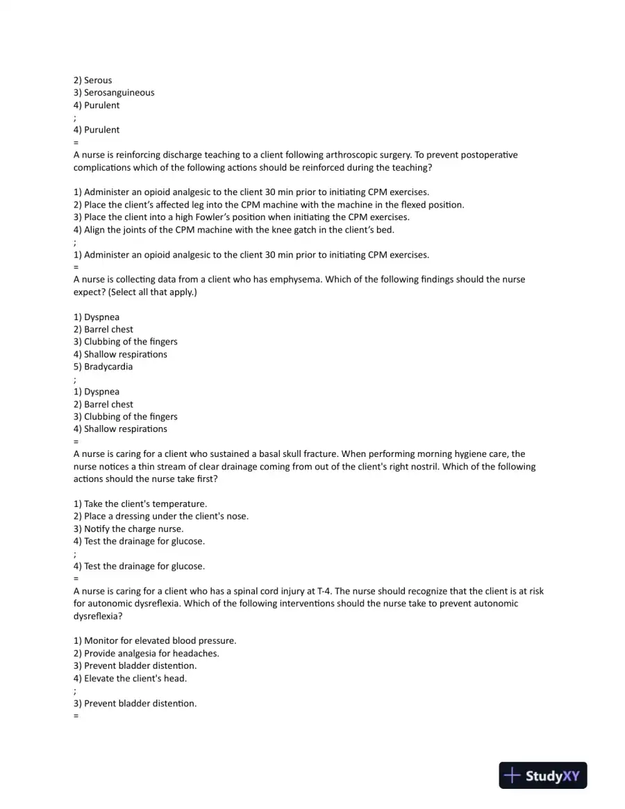 ATI Medical Surgical Practice Exam with Answers (129 Solved Questions), page 5