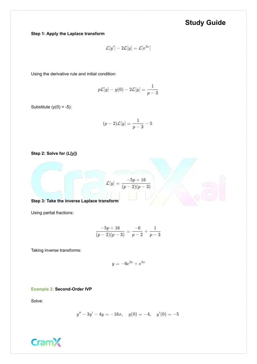 Differential Equations - The Laplace Transform, page 3