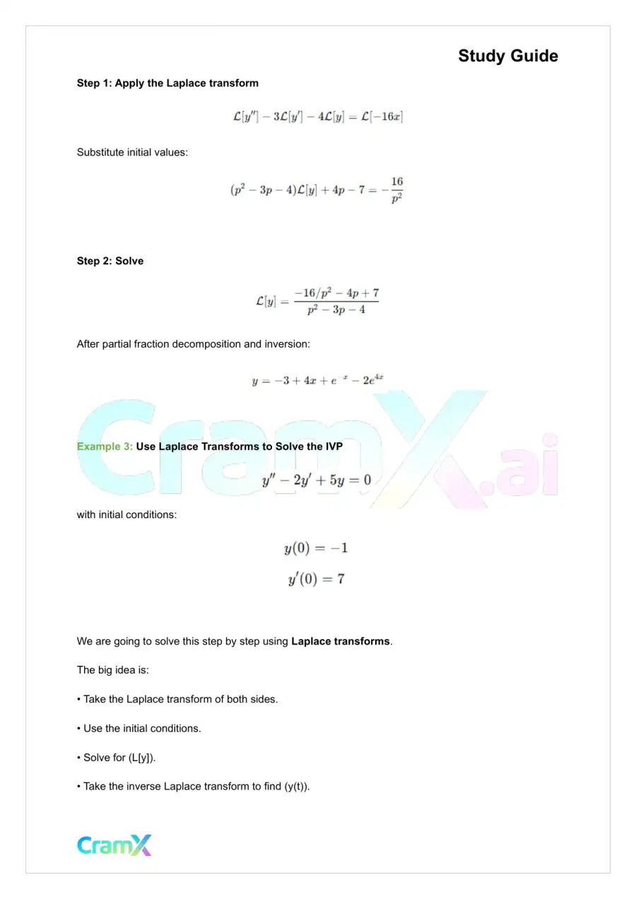 Differential Equations - The Laplace Transform, page 4