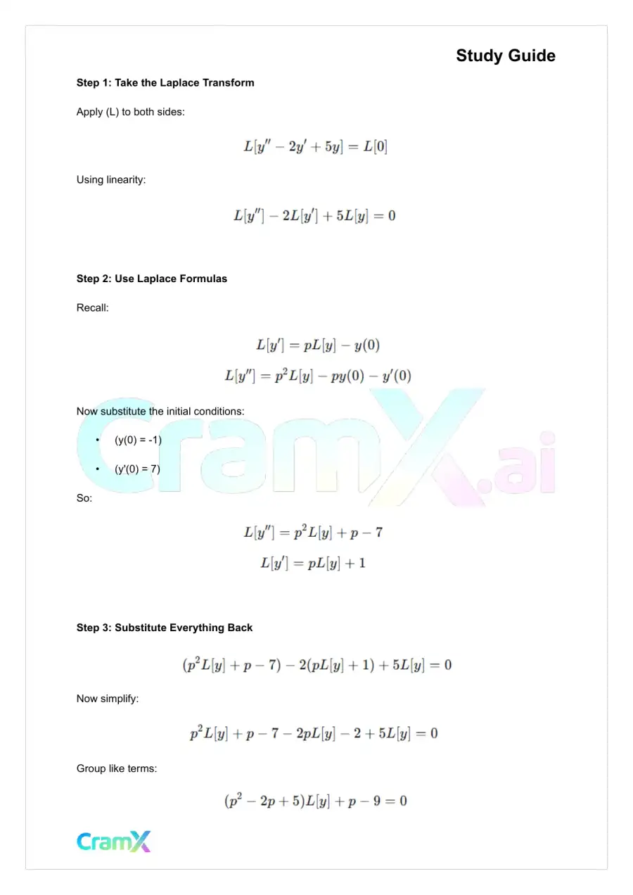 Differential Equations - The Laplace Transform, page 5