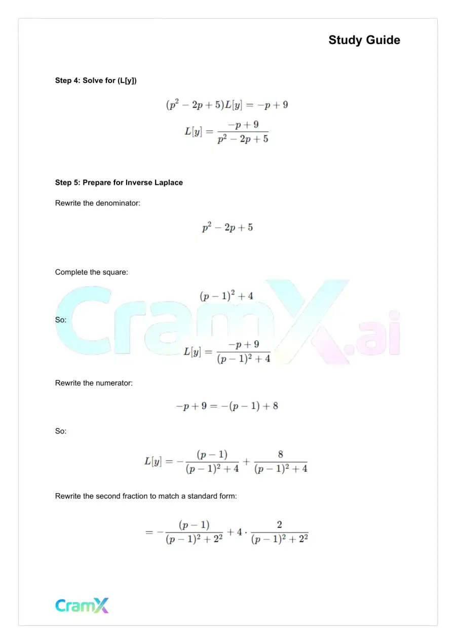 Differential Equations - The Laplace Transform, page 6