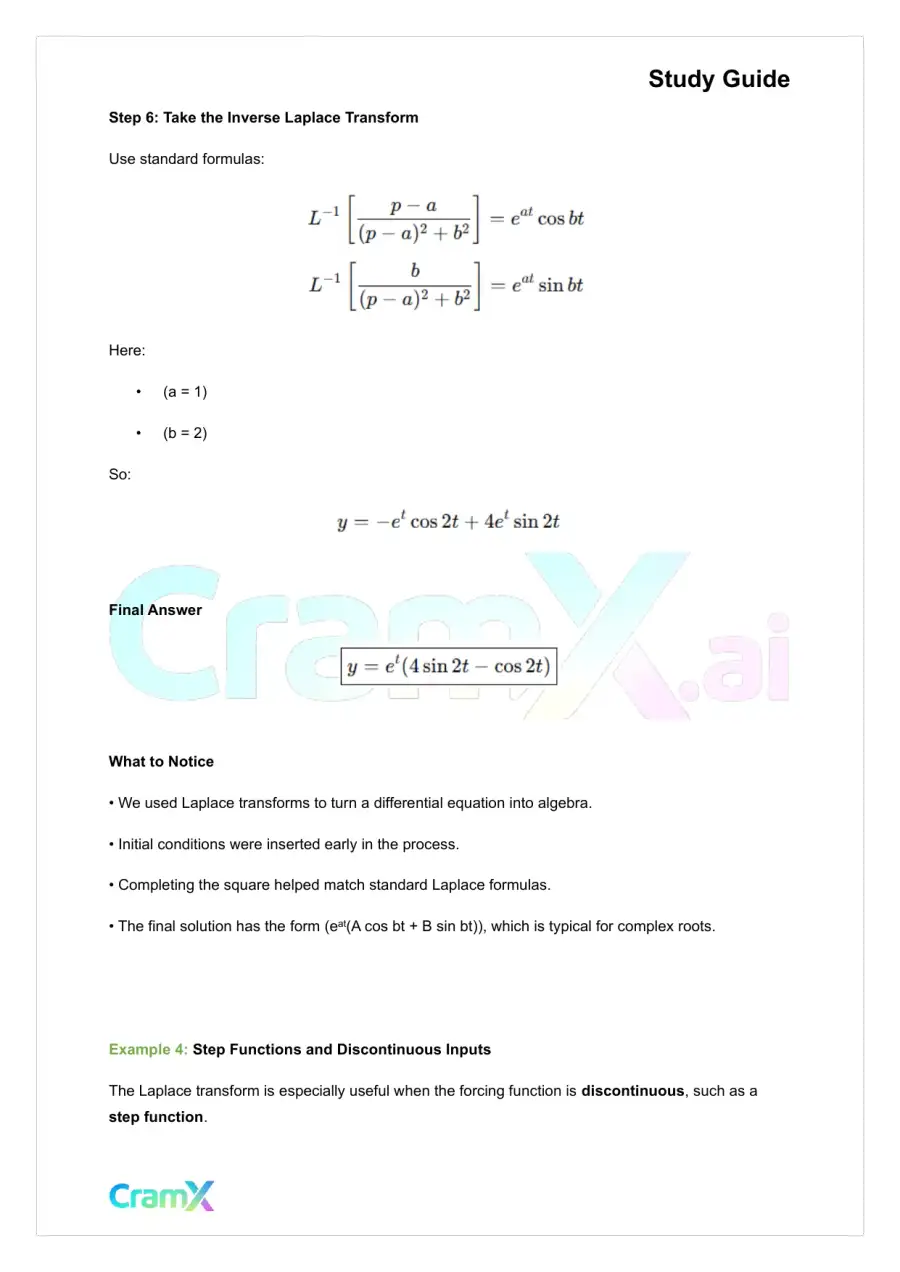 Differential Equations - The Laplace Transform, page 7