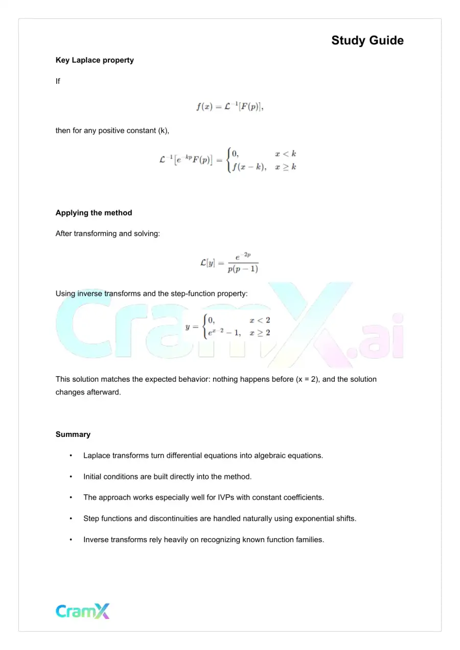 Differential Equations - The Laplace Transform, page 9