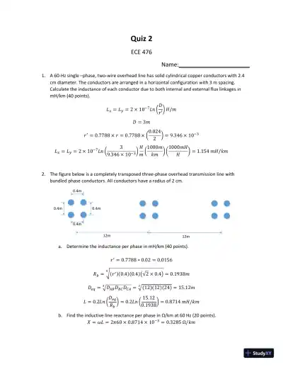 Power System Analysis And Design, 6th Edition Test Bank - Page 3 preview image