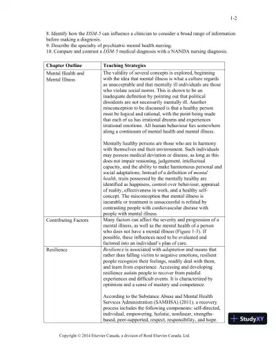 Varcarolis's Canadian Psychiatric Mental Health Nursing, Canadian Edition, 1st Edition Class Notes - Page 3 preview image
