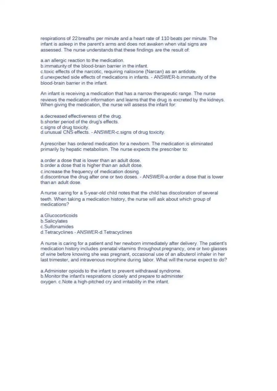NUR 2474 Pharmacology Final Exam NCLEX Style Pract, page 11