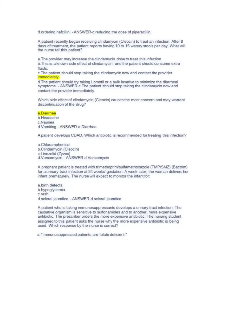 NUR 2474 Pharmacology Final Exam NCLEX Style Pract, page 7