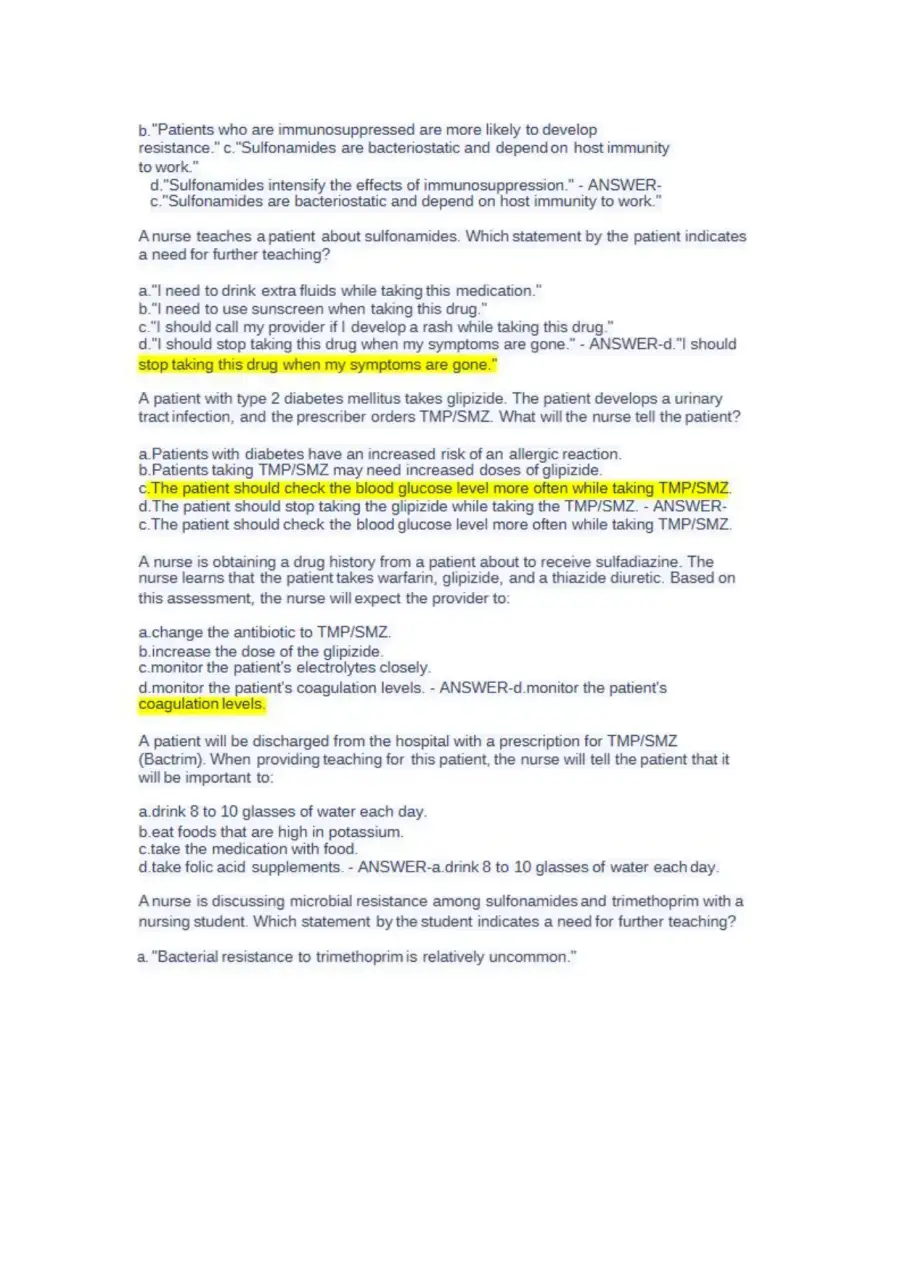 NUR 2474 Pharmacology Final Exam NCLEX Style Pract, page 8