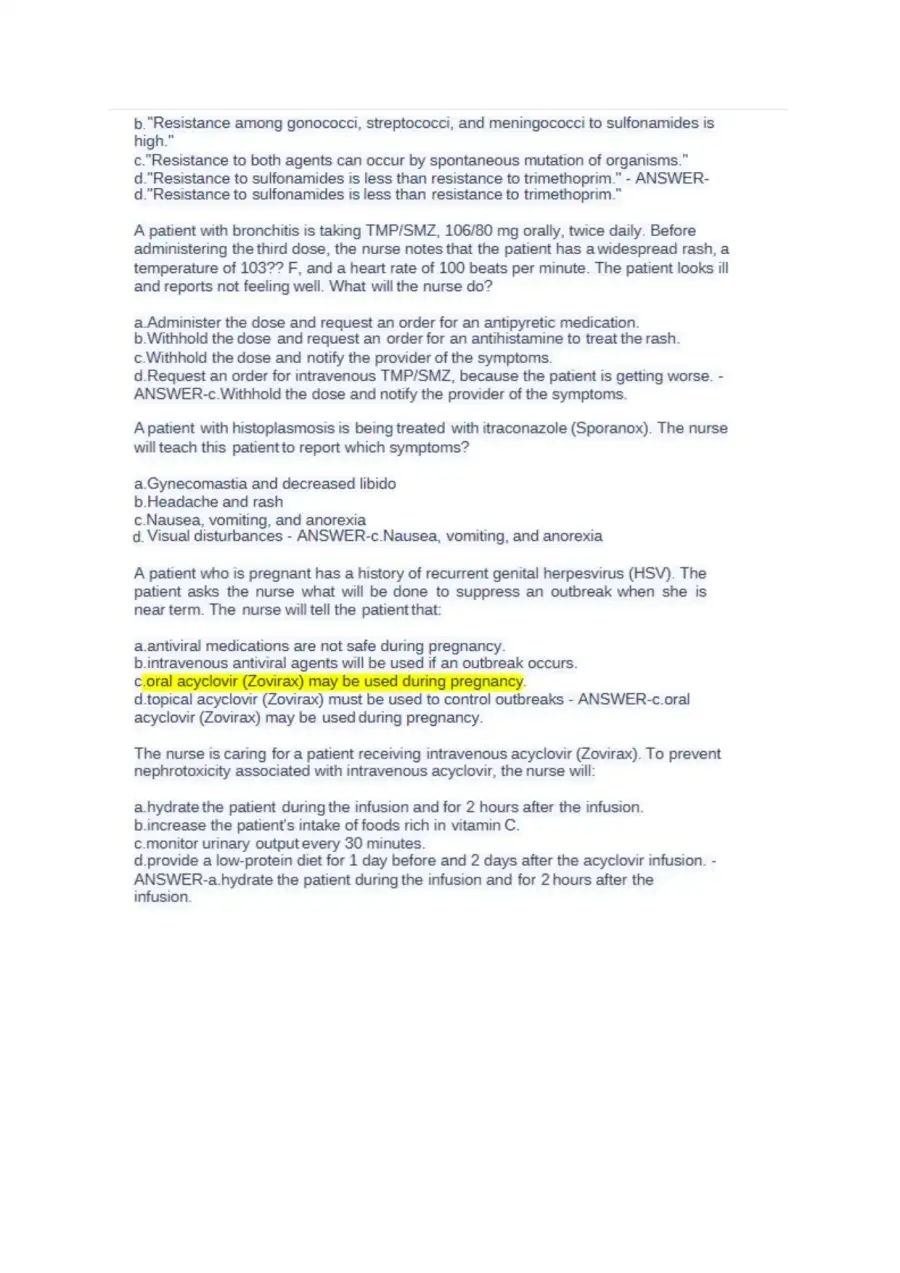 NUR 2474 Pharmacology Final Exam NCLEX Style Pract, page 9