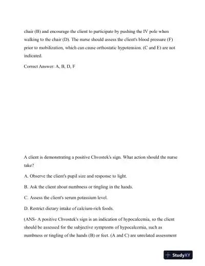 2022-2023 HESI Fundamentals of Nursing Practice Exam With Answers (163 Solved Questions) - Page 15 preview image