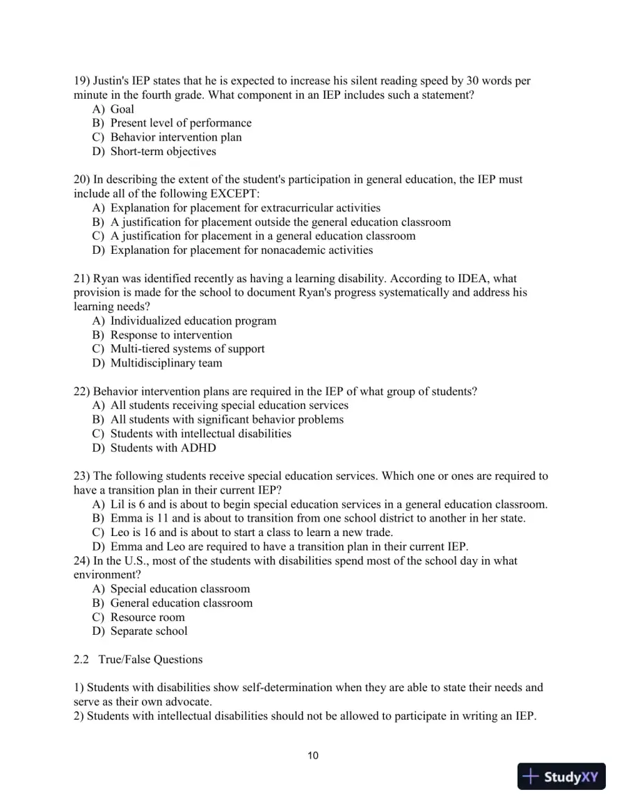 Test Bank for Including Students with Special Needs: A Practical Guide for Classroom Teachers, 8th Edition, page 13