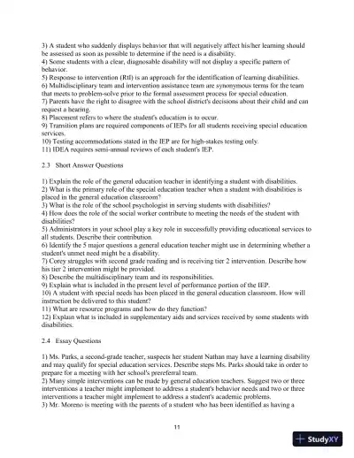 Test Bank for Including Students with Special Needs: A Practical Guide for Classroom Teachers, 8th Edition - Page 14 preview image