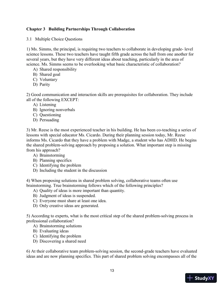 Test Bank for Including Students with Special Needs: A Practical Guide for Classroom Teachers, 8th Edition, page 16