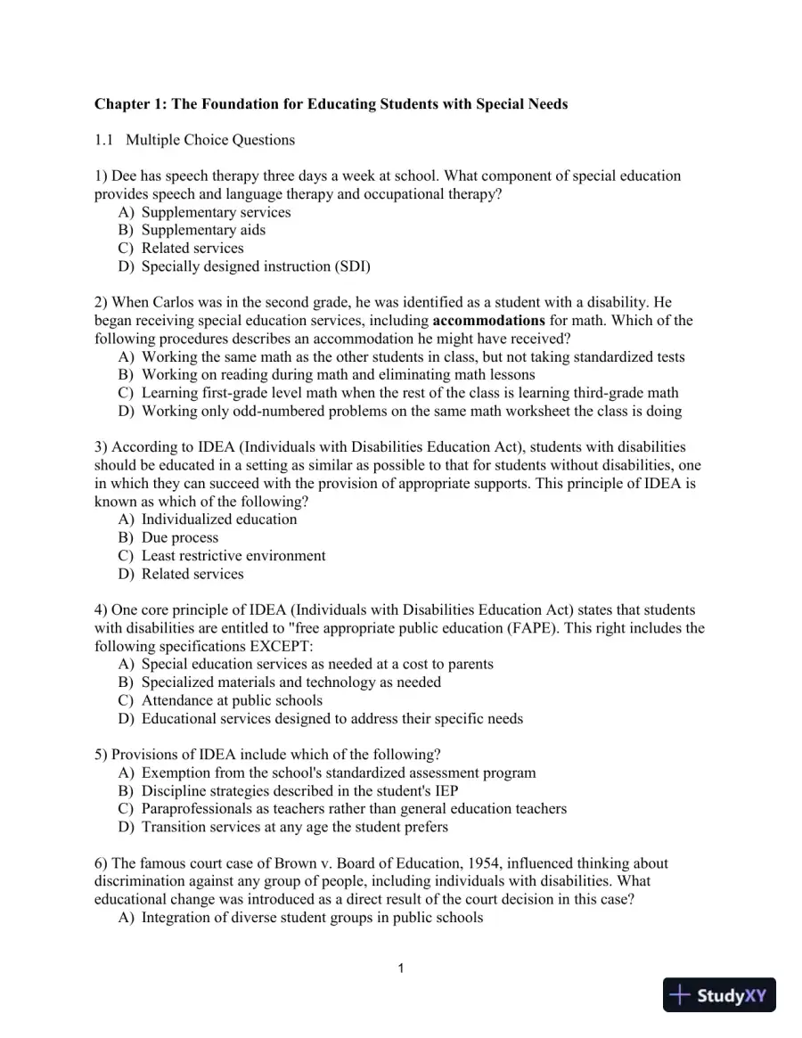 Test Bank for Including Students with Special Needs: A Practical Guide for Classroom Teachers, 8th Edition, page 4