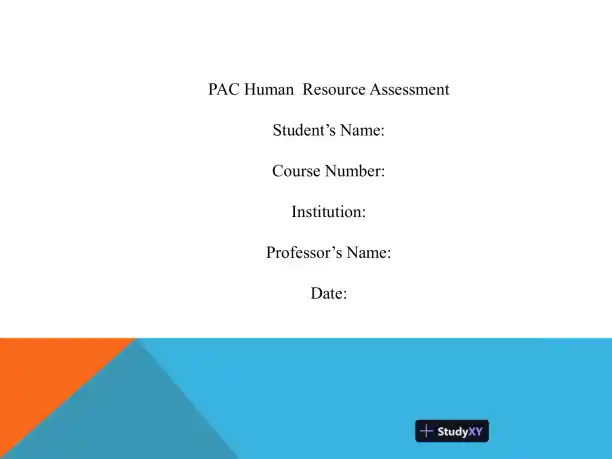 Pac Human Resource Assessment - Page 1 preview image