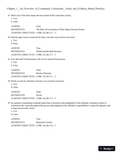 Community-Based Corrections 10th Edition Test Bank - Page 9 preview image