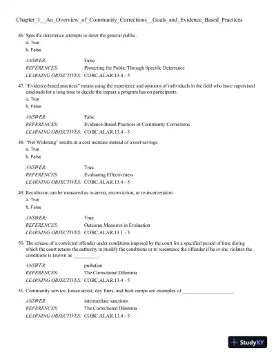 Community-Based Corrections 10th Edition Test Bank - Page 10 preview image