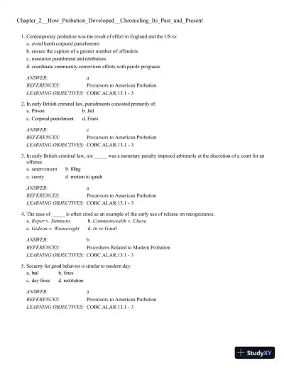 Community-Based Corrections 10th Edition Test Bank - Page 15 preview image
