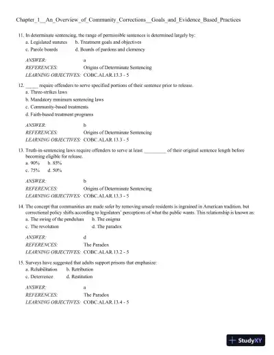 Community-Based Corrections 10th Edition Test Bank - Page 4 preview image