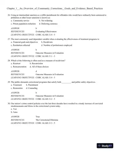 Community-Based Corrections 10th Edition Test Bank - Page 6 preview image