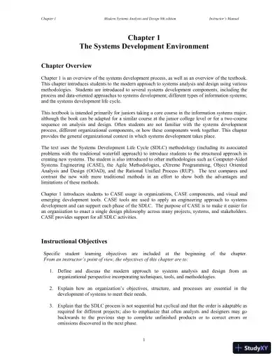 Solution Manual for Modern Systems Analysis and Design, 8th Edition - Page 1 preview image